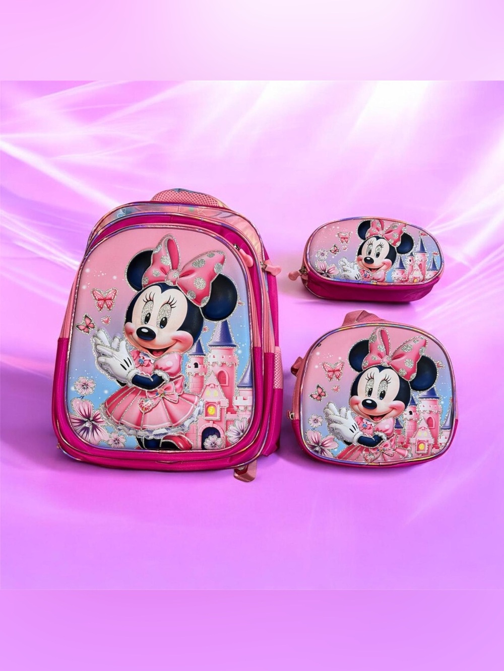 Minnie Mouse Pink 3-Piece Backpack Set